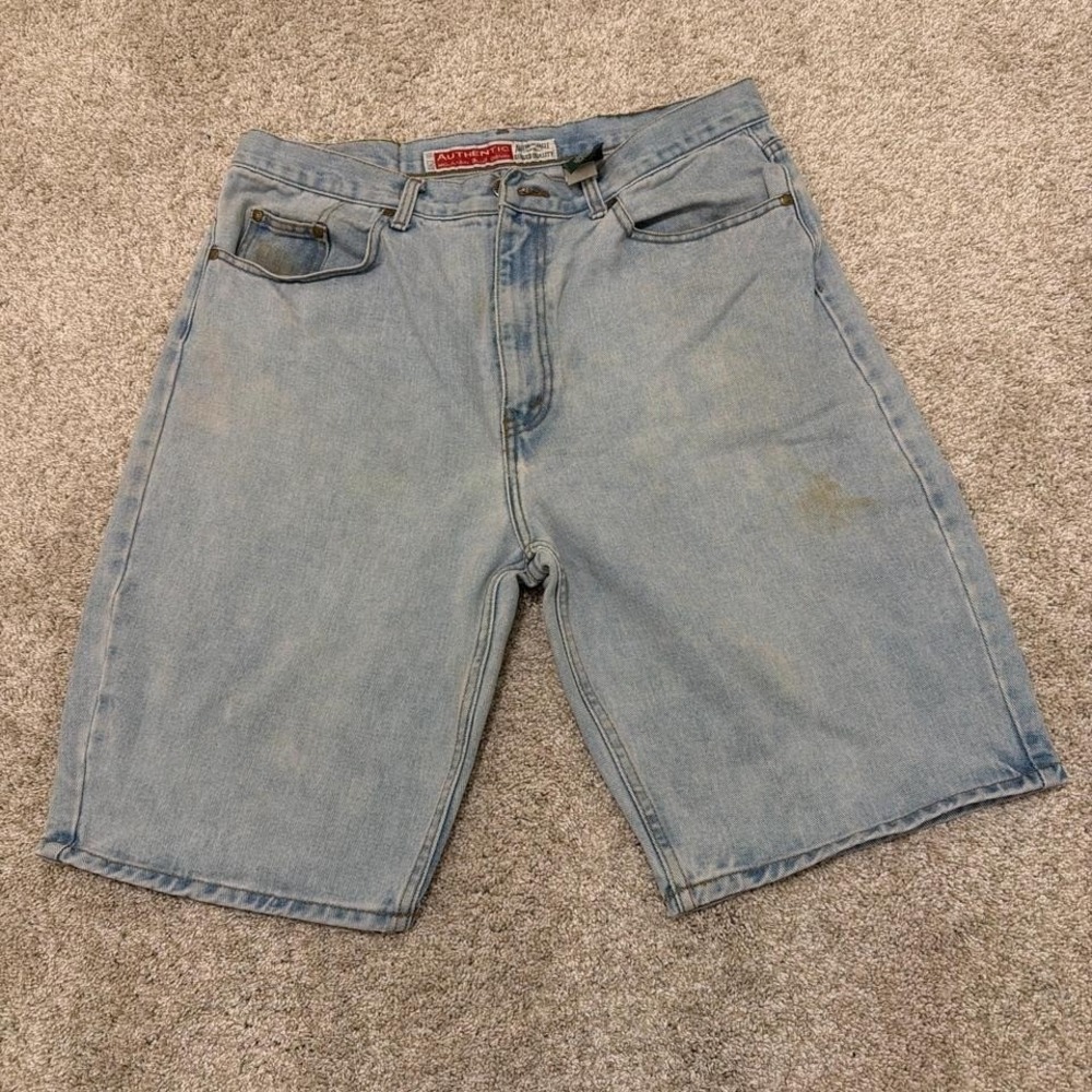 90s American Eagle Light Wash Baggy Denim Shorts | Skater Fit | 32 | Made in USA